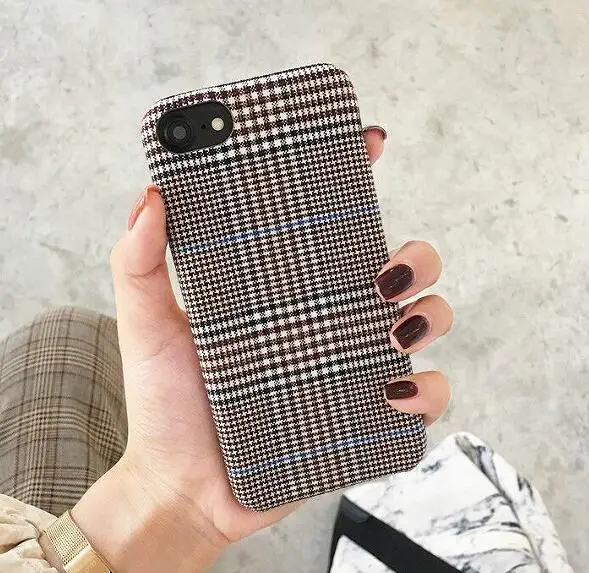 Gimfun осенний теплый плюшевый чехол в клетку для Iphone Xsmax простой тканевый мягкий чехол из ТПУ для Iphone 7 8 6s Plus X Xr 11 Pro Max - Цвет: 4