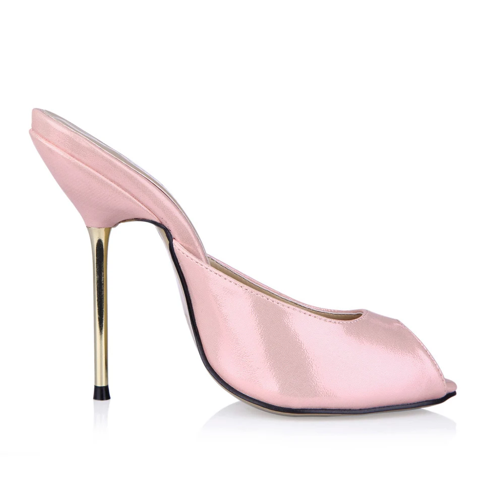 Summer New 11cm High Heeled Sandals Fashion Women Slide Sandals Stiletto Thin heel Peep Toe Sexy Party Dress Lady Shoe 5-FA7