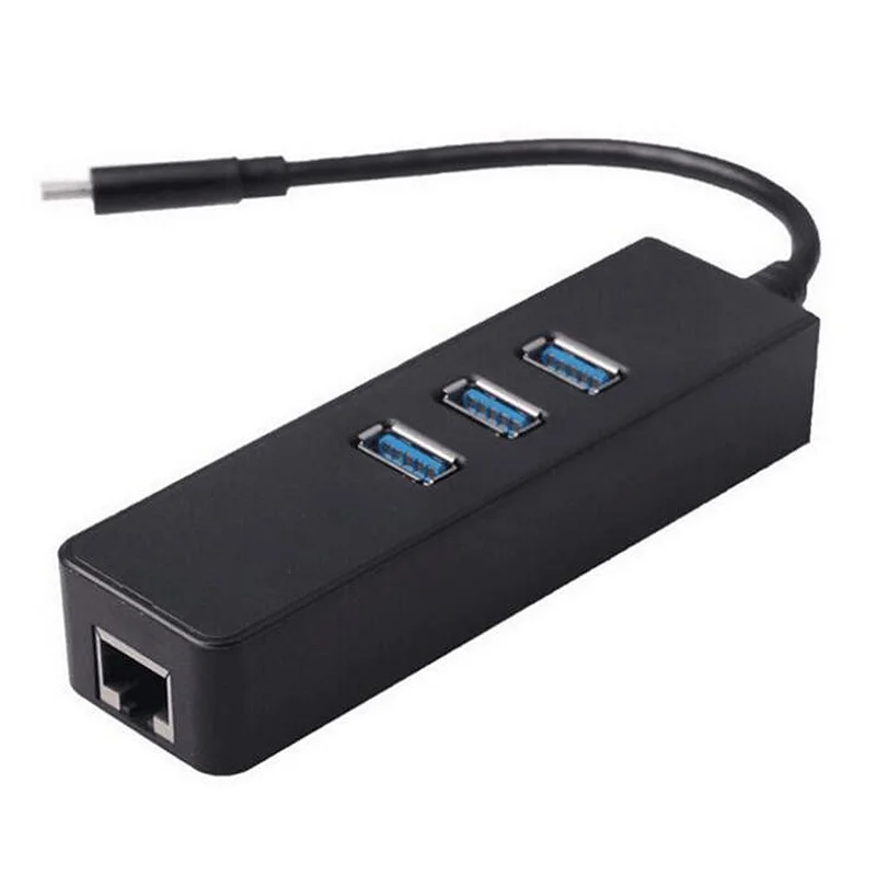Адаптер Ethernet Type C для RJ45 1000 Мбит/с usb хаб гигабитный сетевой адаптер + 3X Порт USB3.0| |