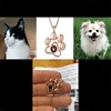 Custom Pet Photo Pendant Necklaces Footprints Cat Dog Paw 100 Languages I Love You Necklace Projection Memory Jewelry ► Photo 3/6