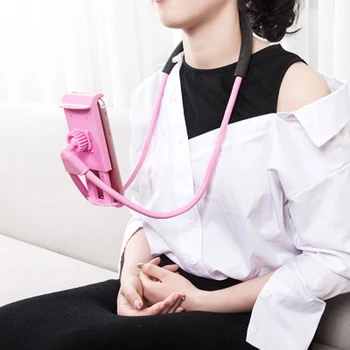 

Portable Hanging Neck Mobile Phone Bracket 360 Degree Rotation Bedside Desktop Mobile Phone Holder Storage