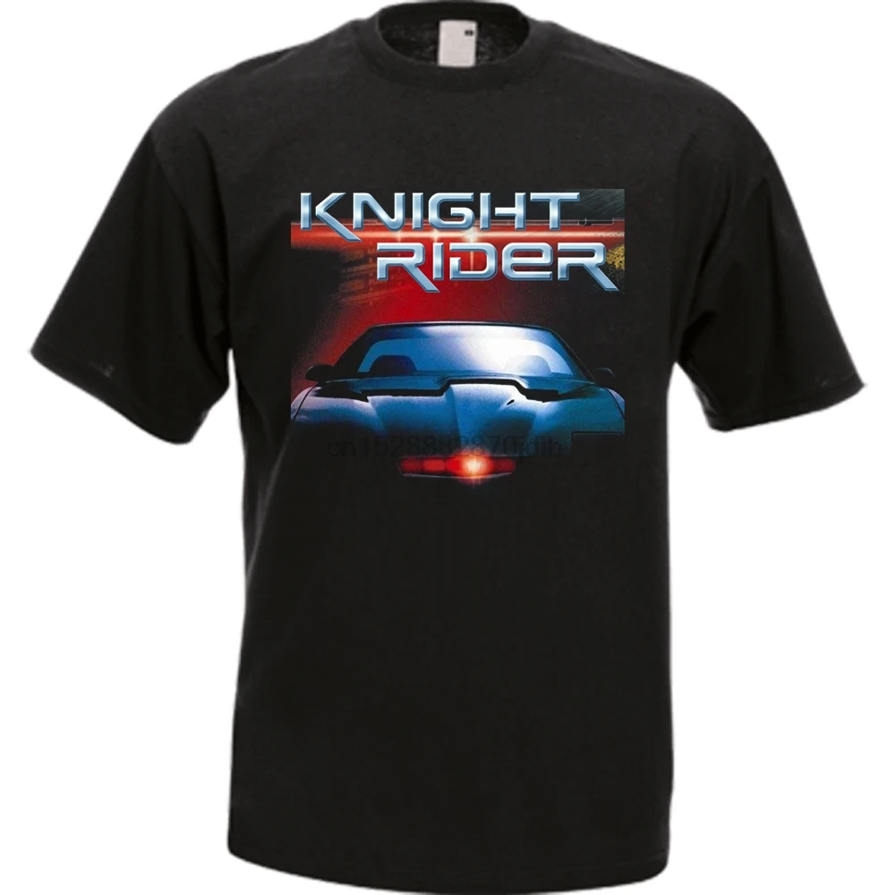 Мужская классическая футболка KNIGHT RIDER черная в стиле ретро Повседневная унисекс |