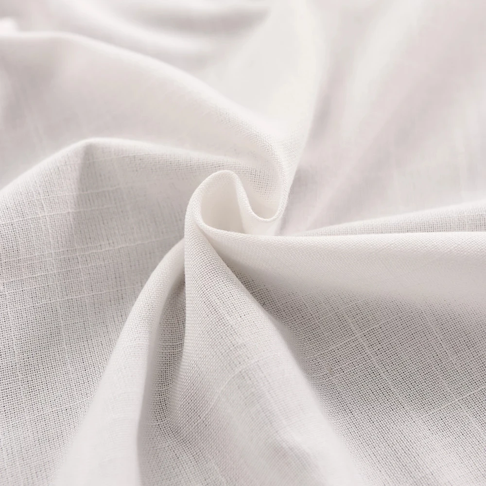 Linen natural tablecloth, white cotton tablecloth, restaurant napkin set, table decoration 6-piece set