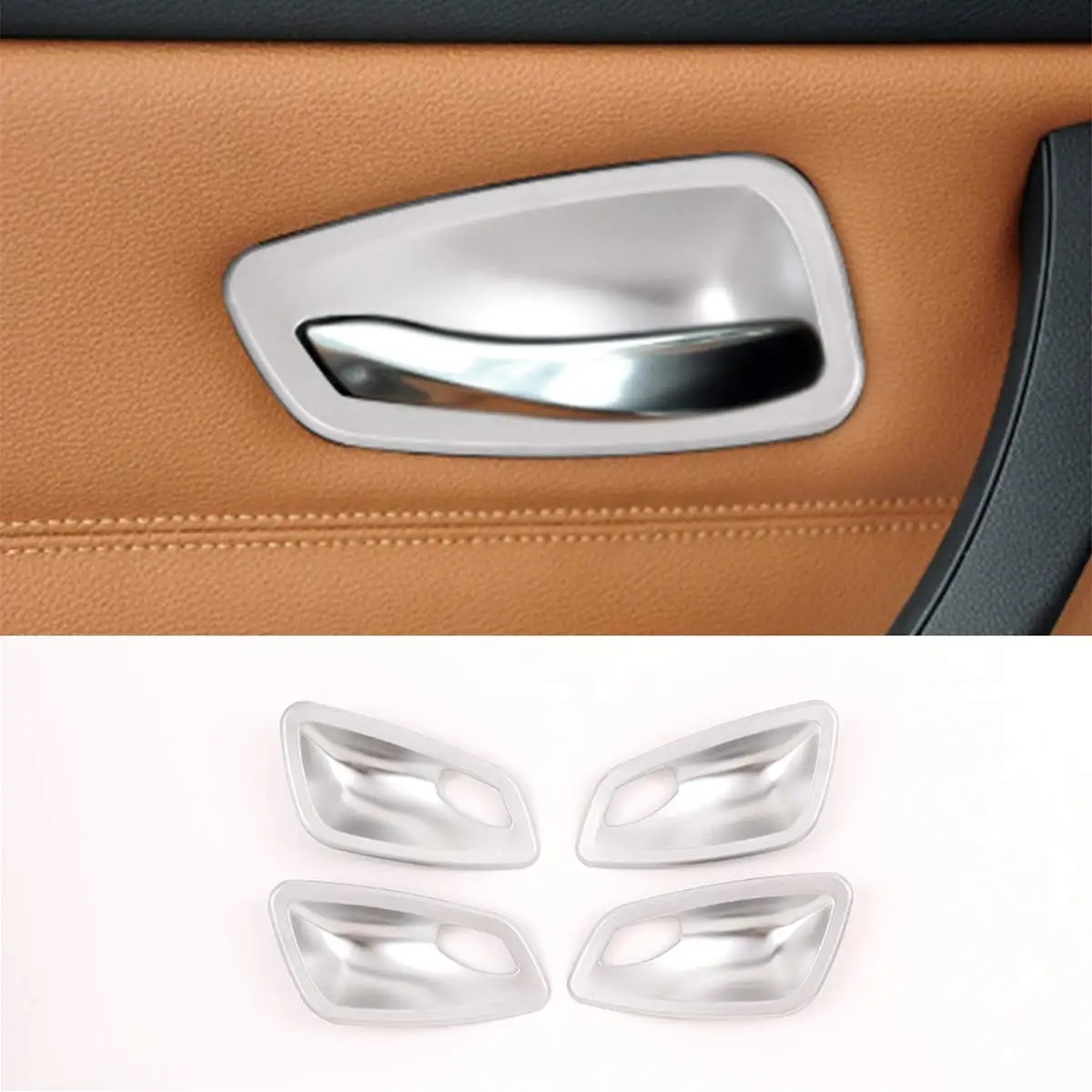 

4PC/Set ABS Matte Car Interior Door Bowl Cover Trim for BMW 3 Series E90 E90 E93 2005-2012
