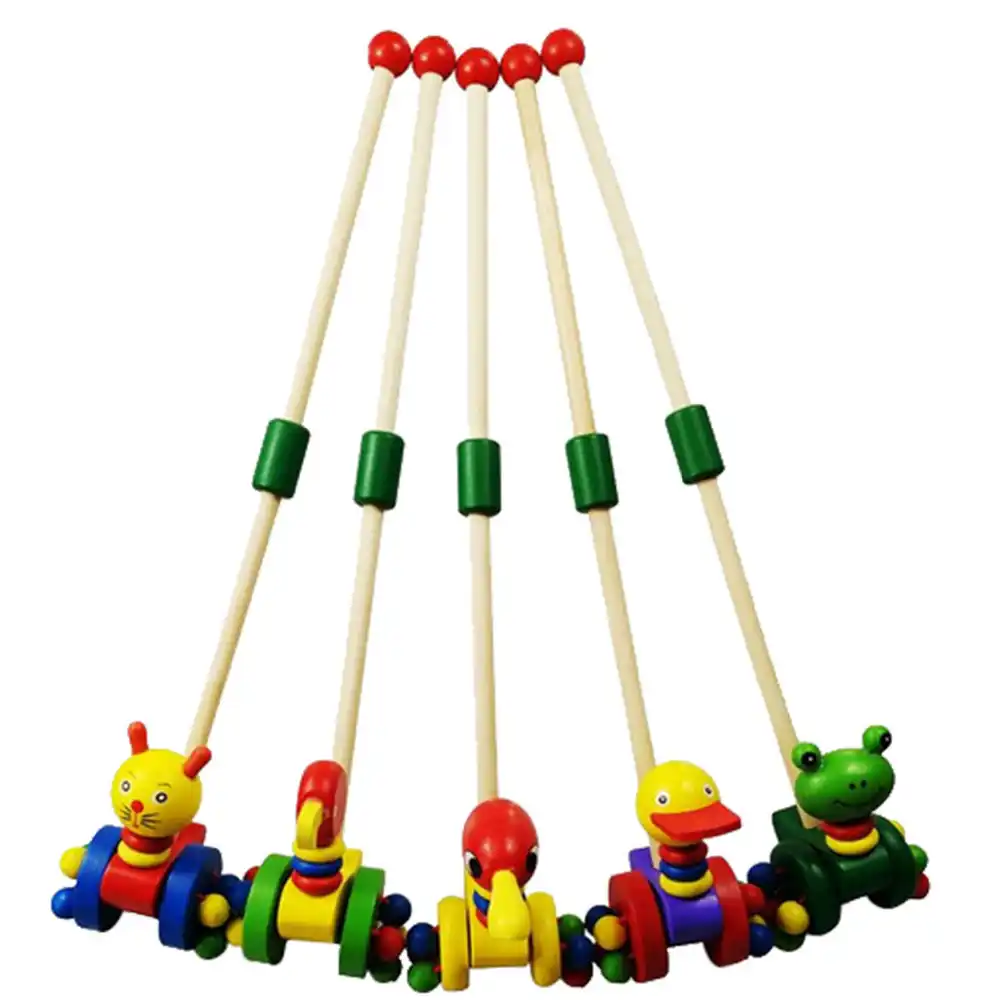 wooden walking trolley with blocks