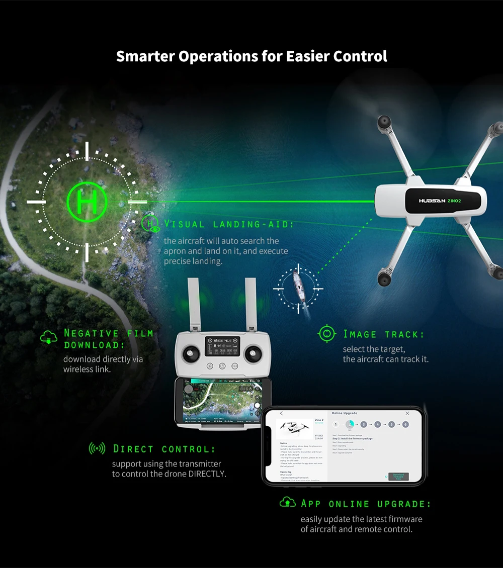 Hubsan Zino 2 ППО 2,0 gps 6 км с видом от первого лица 4K-60fps UHD Камера 3-осевому гидростабилизатору RC Дрон Квадрокоптер RTF 33 минут полета 3800 мА/ч, Батарея