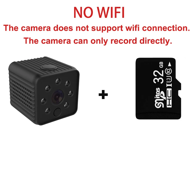 HD 1080P Мини камера ip wifi Мини Беспроводная ip камера ночного видения маленькая микро видео беспроводные камеры видеонаблюдения для домашней видеокамеры - Цвет: cam no wifi with 32G