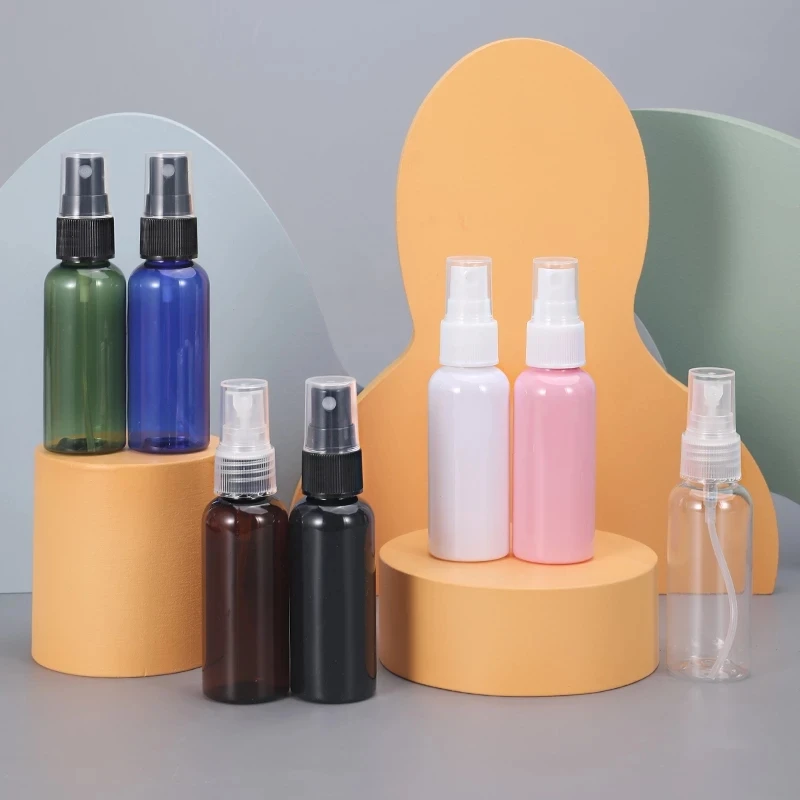 

10Pcs/Set 30/50ml/60ml/100ml Empty colorful PET Spray Bottles Atomizer Portable Refillable Bottle liquid Disinfectant Container