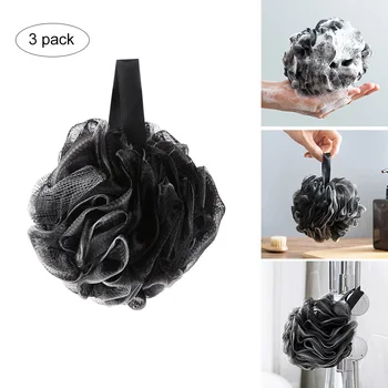 

3Pcs Bath Shower Sponge Exfoliating Pouf Loofahs Shower Scrub Mesh Body Brush Ball Bath Towel Bathroom Shower Balls