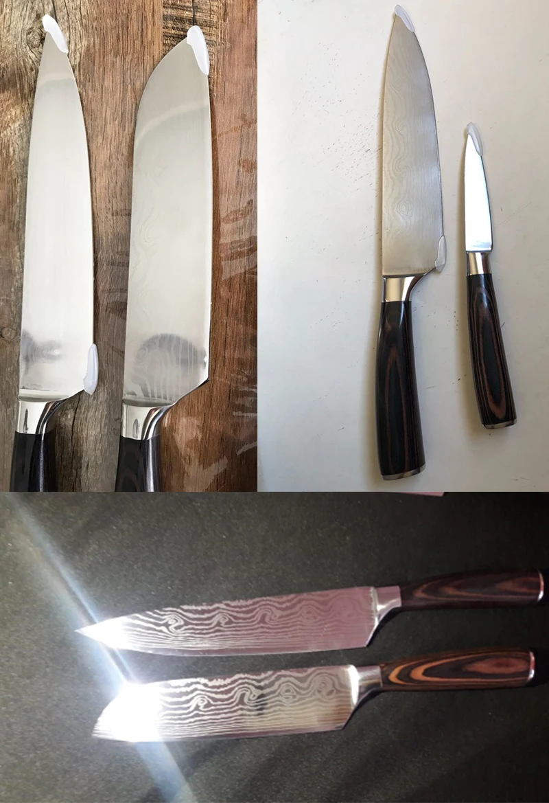 XYJ набор кухонных ножей 4 шт. Дамасские жилы из нержавеющей стали ножи для очистки овощей утилита Santoku нарезки японский шеф-повара набор ножей для приготовления пищи