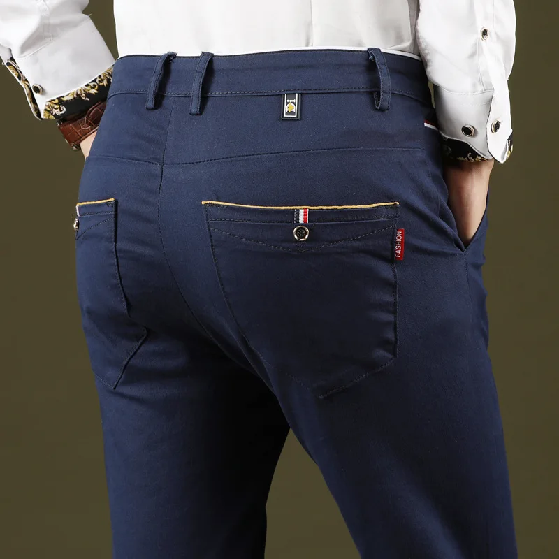 

Summer Thin Section MEN'S Casual Pants Slim Fit Elasticity England Business Skinny Pants MEN'S Trousers Korean-style MEN'S Black