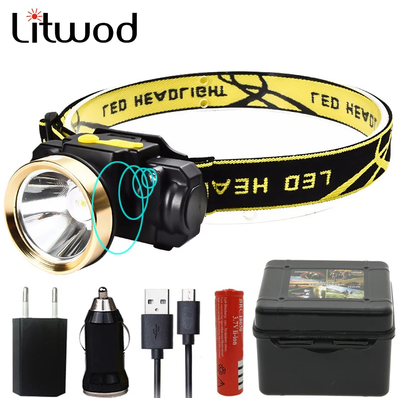 Litwod Z209010 светодиодный инфракрасный датчик движения, головной светильник, налобный фонарь, налобный светильник, перезаряжаемый светильник-вспышка, налобный фонарь, фонарь для охоты, светильник
