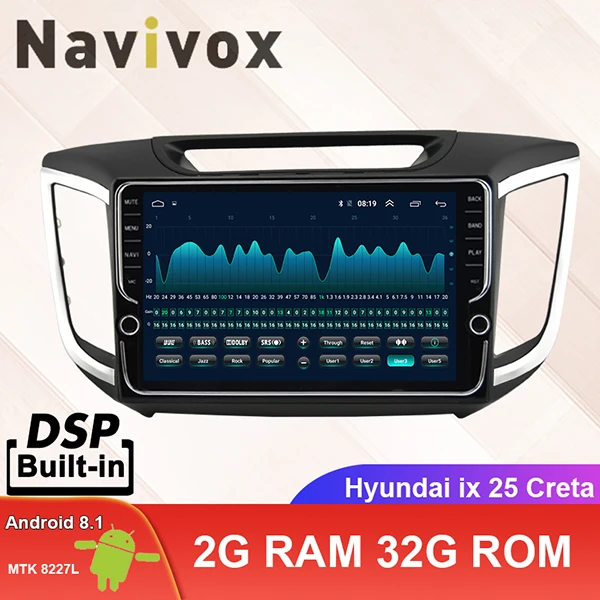 Android 8,1 2din Автомагнитола dvd для hyundai ix 25 Creta Автомобильный видео dvd-плеер Авто радио gps навигация Мультимедиа - Цвет: 2G RAM 32G ROM