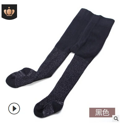 Черный 1pcs Baby Girls Toddler Kids Cotton Warm Tights Stockings Pantyhose Kid Girls Princess Dance Stockings 0-4Y - Цвет: Черный