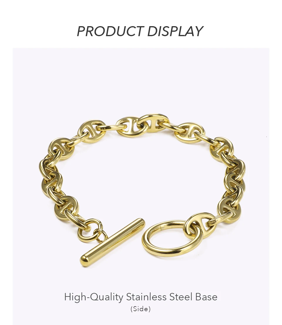 ENFASHION, геометрический, полый браслет для женщин, золотой цвет, нержавеющая сталь, панк браслеты для женщин, модное ювелирное изделие, подарок для друзей, B2046