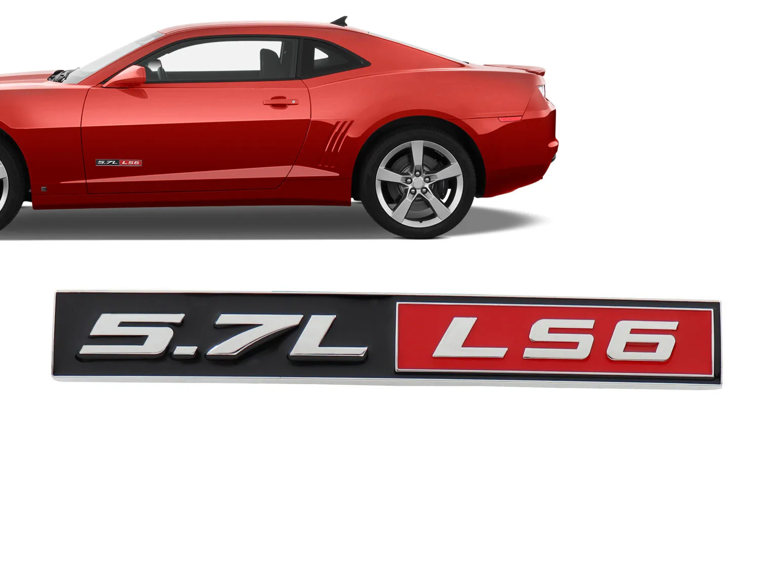 Хром Красный 5.7л литр LS6 для Жар-птица Корвет Camaro значок в виде крыла автомобиля