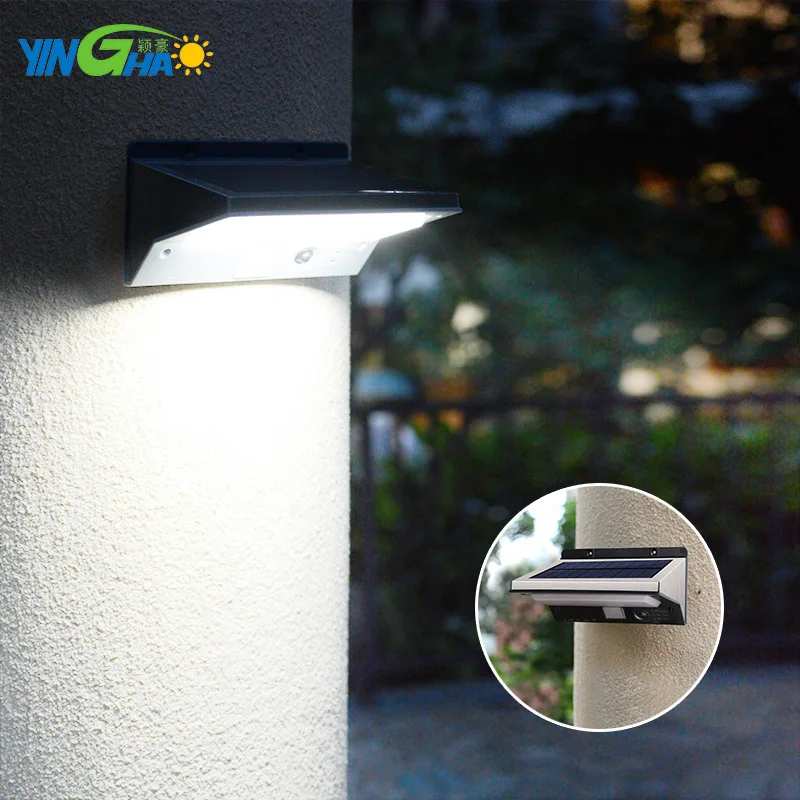 

Cross Border Solar Street Lamp LED Human Body Sensing Stainless Steel Garden Lamp Outdoor Waterproof Solar Light Wall Lamp