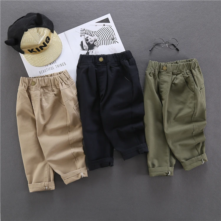 Fashion Baby Boy Casual Pants Cotton Button Infant Toddler Children Trousers Long Baby Boys Loose Pant Clothes 1-10Y boys pants