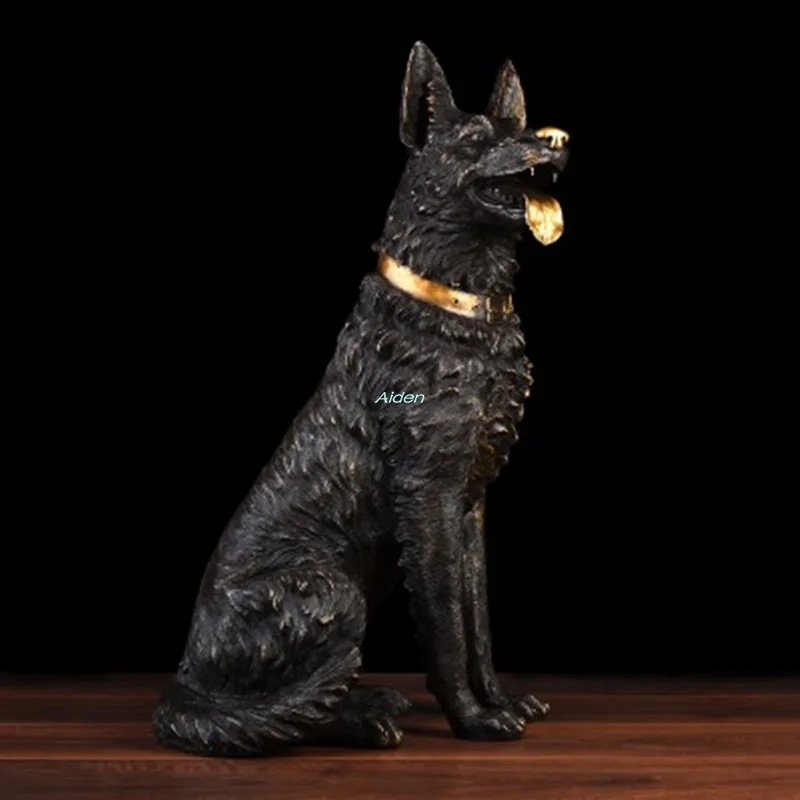 3" Животное моделирование волчонок немецкая овчарка Собака Canis Lupus ознакомительный креативный подарок украшения для дома латунь 90 см Z2472