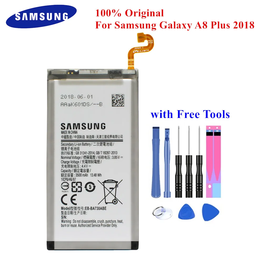 Samsung натуральная Батарея EB-BA730ABE для samsung Galaxy A8 Plus A8+() SM-A730 SM-A730F SM-A730F/DS 3500 мАч литий-полимерный Аккумулятор Akku