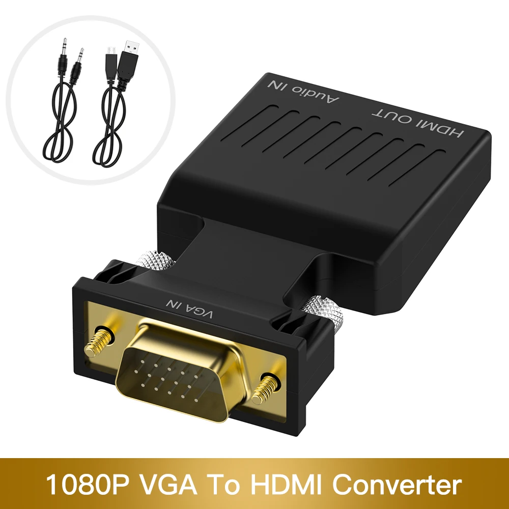 Преобразователь из VGA в HDMI VGA адаптер с видео выходом 1080P HD 3,5 мм AUX аудио порт для ПК ноутбук конвертер проектора