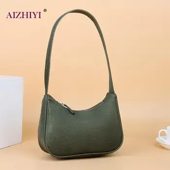 

Ladies Classic Crocodile Leather Shoulder Handbags High Quality Female Casual Solid Color Fashion Shoulder Shopping Totes