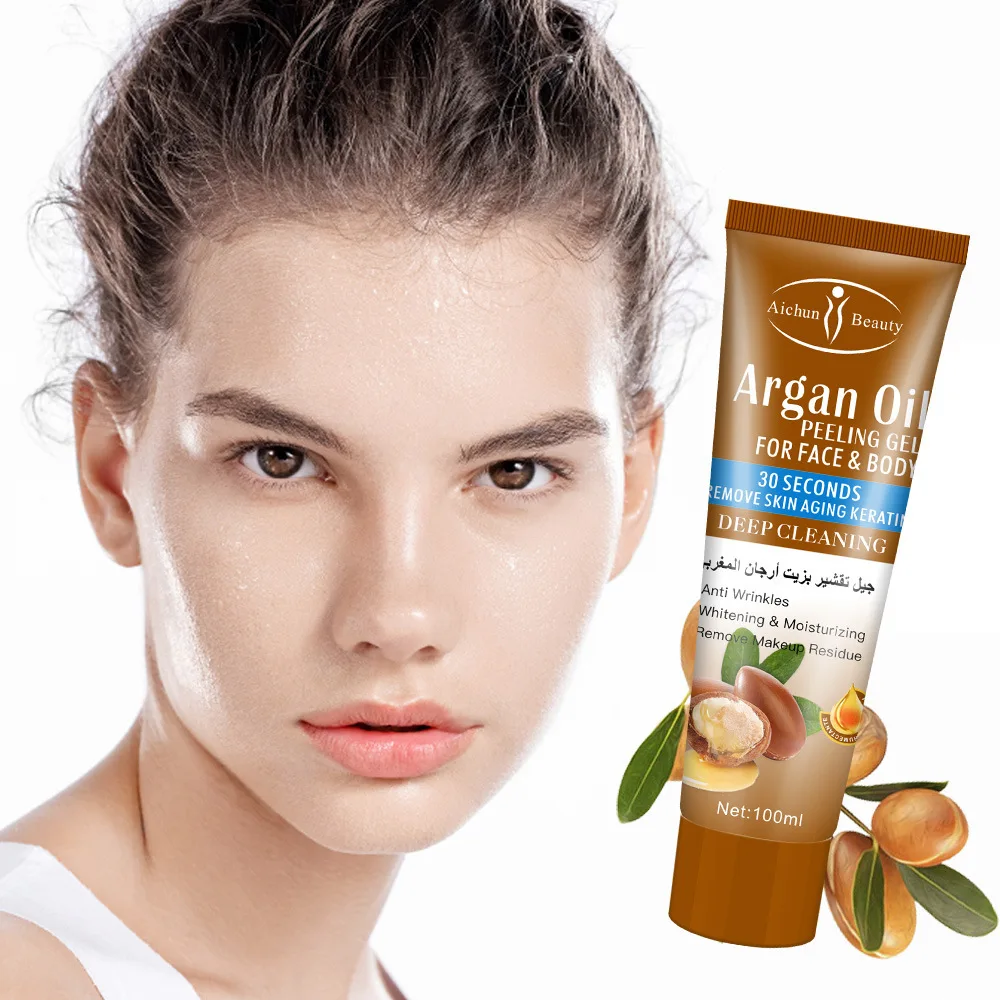 

100ml Argan Oil Scrub Exfoliator Peeling Gel for Facial Body Moisturizing Clean Oil Control