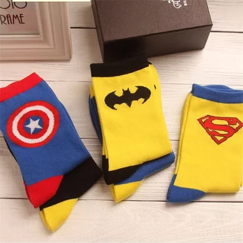 

2019 new superhero movie superman batman cotton socks cartoon american captain socks unisex cosplay boy girl gift