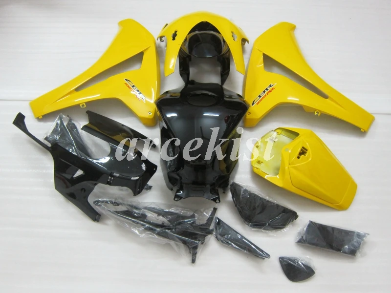 Литьевая Форма ABS мотоцикл обтекатели комплект Подходит для Honda CBR1000RR CBR1000 CBR 1000RR 2008 2009 2010 2011 желтый черный