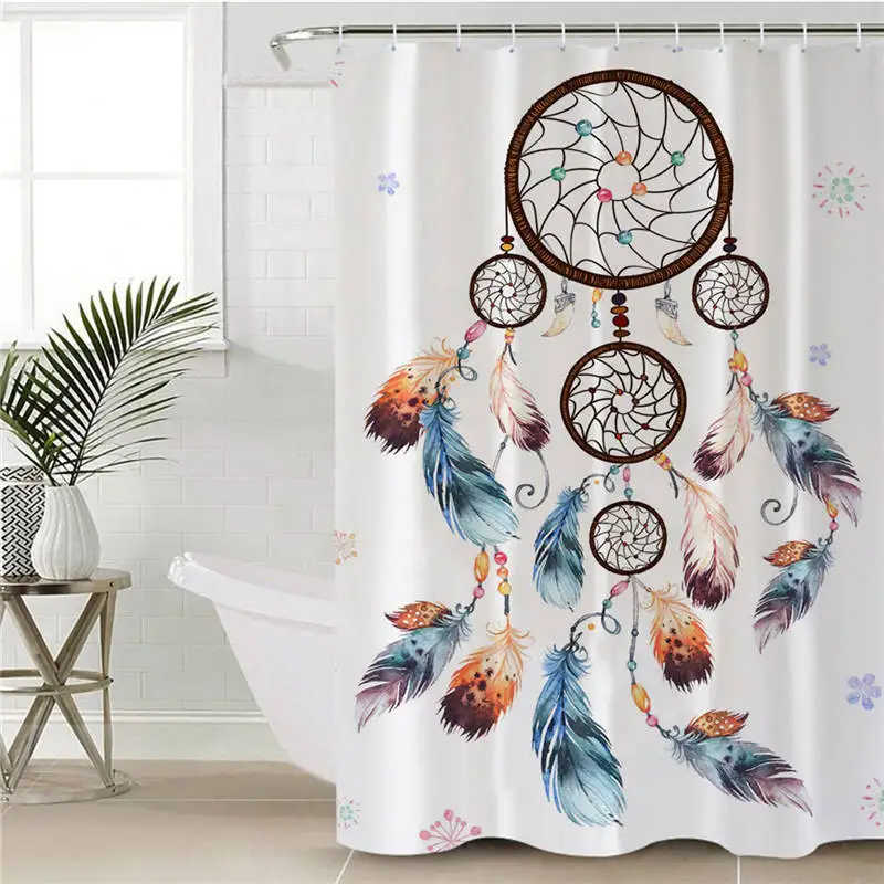 5 Постельные принадлежности Outlet Dreamcatcher декоративная занавеска для душа Водонепроницаемая Акварельная богемная занавеска для ванной с крюком для ванной комнаты 180x180 - Цвет: 5