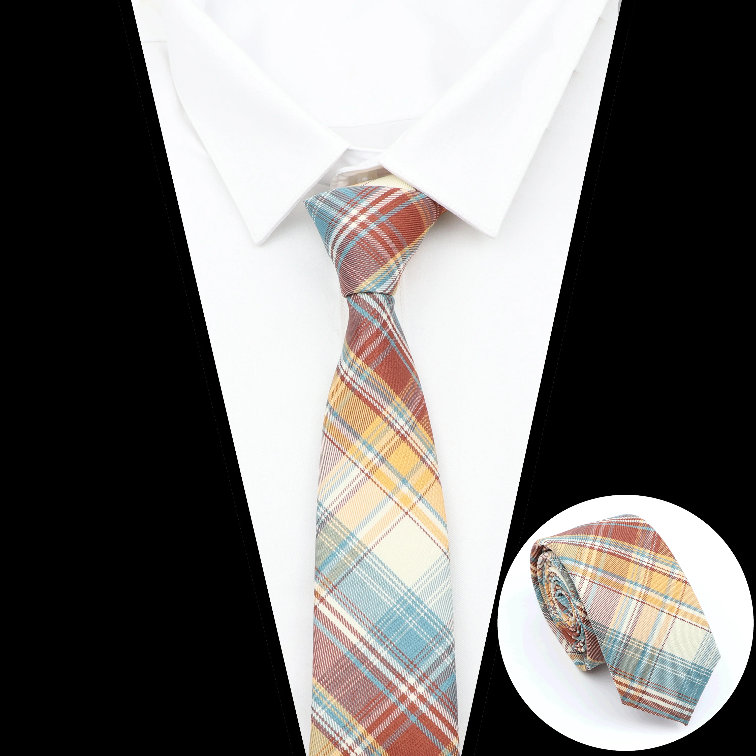 Plaid Tie For Men Women Soft Skinny Cotton TR Fabric Necktie For Wedding Bussiness Casual Man's Neckties Suits Flower Cravat