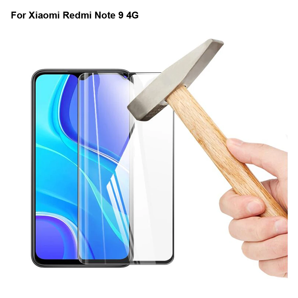 

2PCS Tempered Glass For Xiaomi Redmi Note 9 4G Full Cover 9H Explosion-proof Screen Protector Red mi Note9 Protection Film