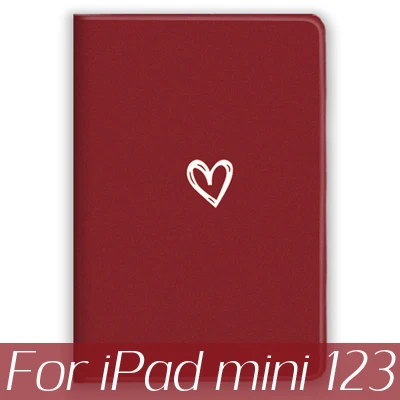 red for mini 123 Для iPad 10,2 чехол ультра тонкий чехол для планшета защитный корпус из искусственной кожи смарт-чехол для iPad 2/3/4 9,7 5th 6th Air 1 2 iPad Mini 1 2 3 4 5 Funda - Цвет: red for mini 123