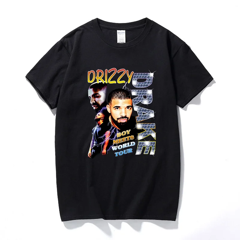 Drizzy Drake Boy Meets World Tour Мужская футболка Новая летняя футболка в стиле хип-хоп Camisetas Hombre уличная хлопковая футболка с короткими рукавами