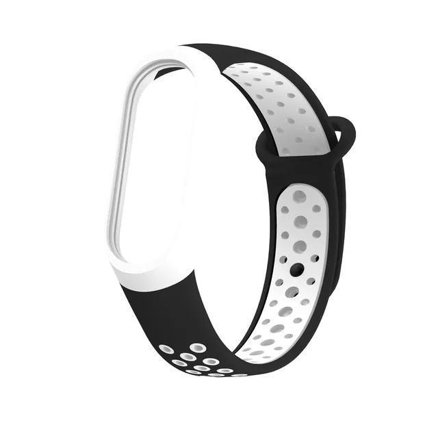 For Mi Band 6 5 4 strap sport Silicone watch wrist Bracelet miband 6 5 accessories bracelet smart strap for Xiaomi mi band 3 4 5 black white 1