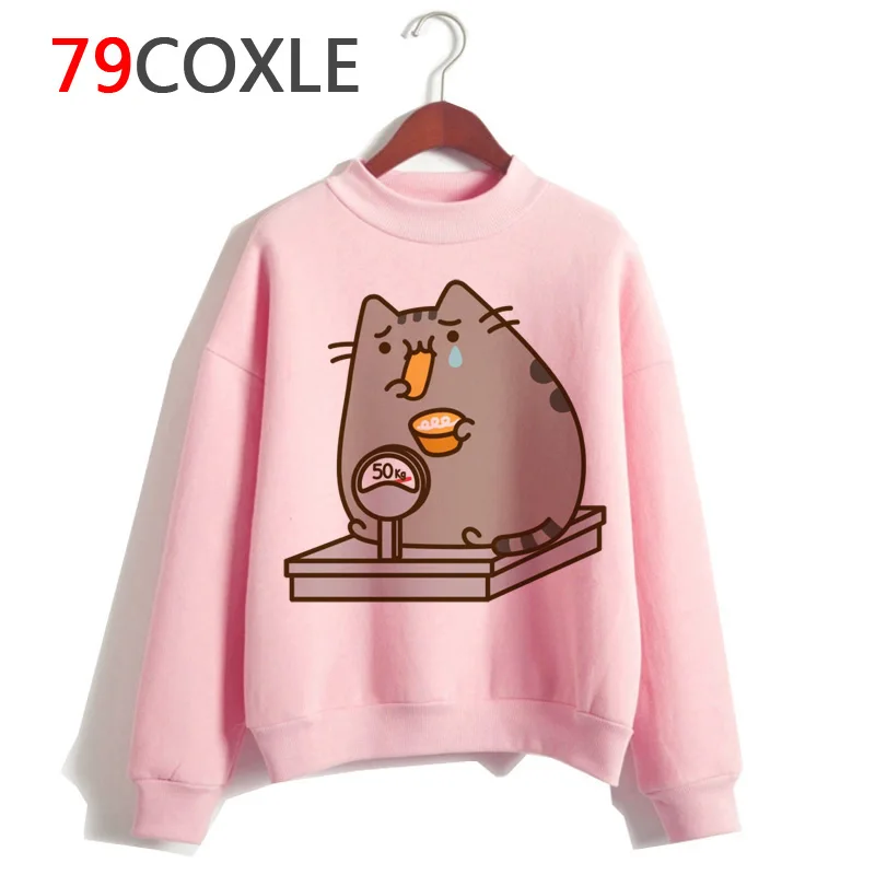 Pusheen Кошка harajuku Толстовка Женская корейский стиль Повседневная Толстовка негабаритных женская одежда с капюшоном Забавный kawaii графический