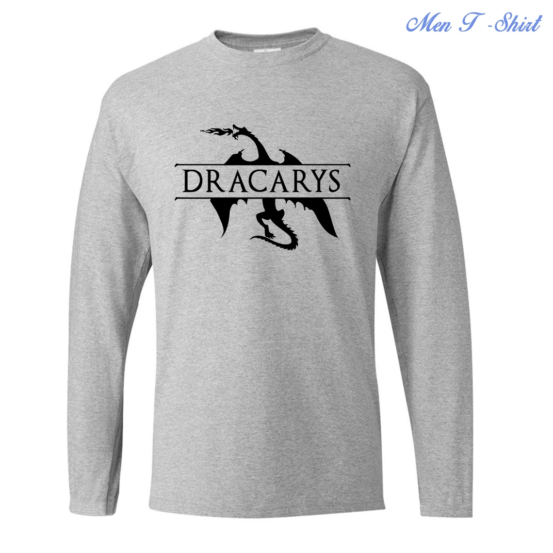 Мужская футболка с длинным рукавом House Targaryen Dracarys осенняя хлопковая Футболка в