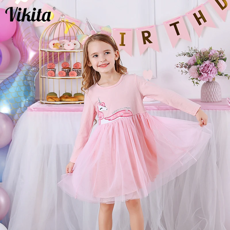 Kids Dress Princess-Dresses Unicorn Vestidos Vikita Girls Winter Children Long-Sleeve