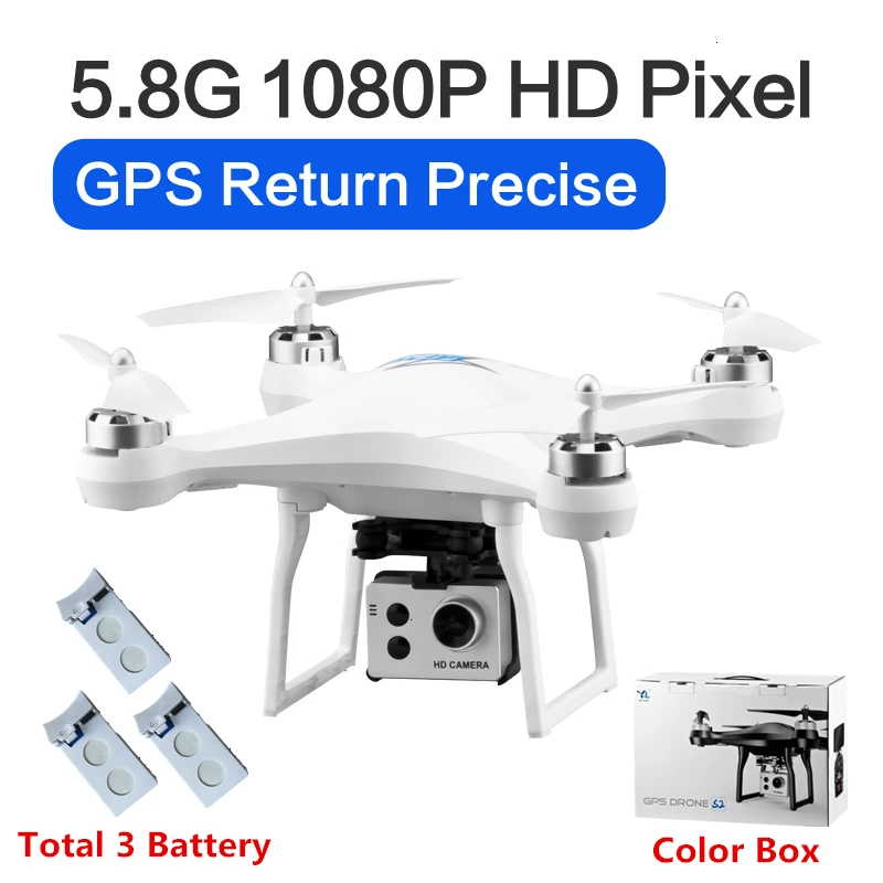 S2 Дрон с gps с 5G WiFi 1080P HD широкоугольная электронная камера gps Intellgent следующий Квадрокоптер Fly 18 mins игрушка VS F11 SG906 - Цвет: 1080P-Color Box-W3