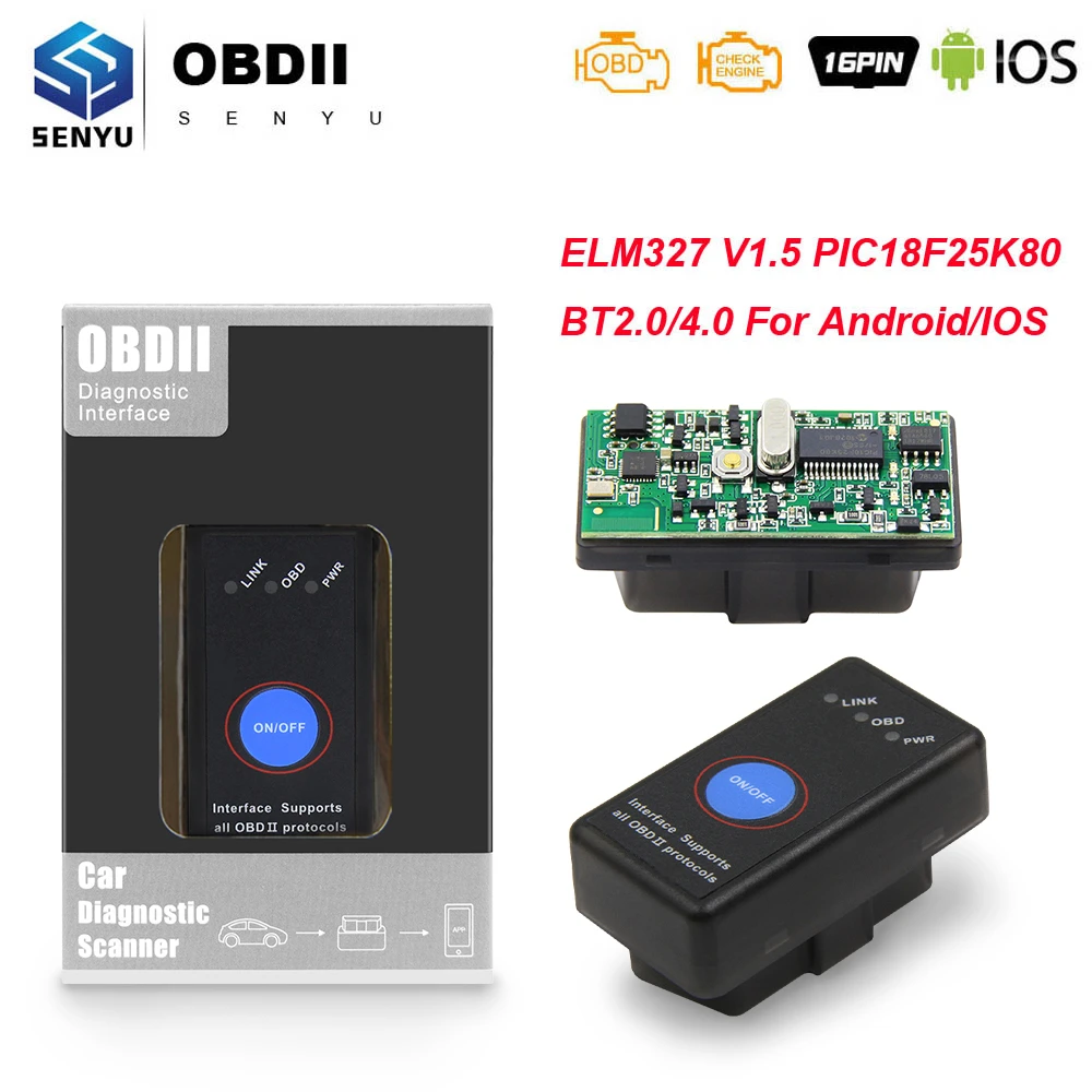 VGATE ELM327 OBD2 OBDII V1.5 BLUETOOTH Android Car Auto Diagnostics Scanner Tool