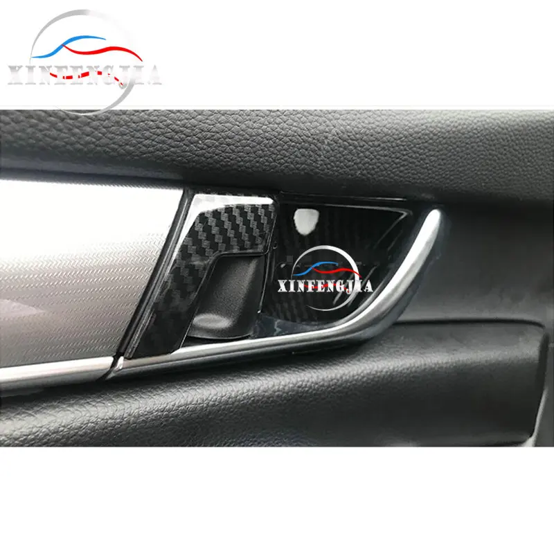 Для Honda Accord 18-19 4pc углеродное волокно Цвет внутренняя ручка двери чаша крышка отделка
