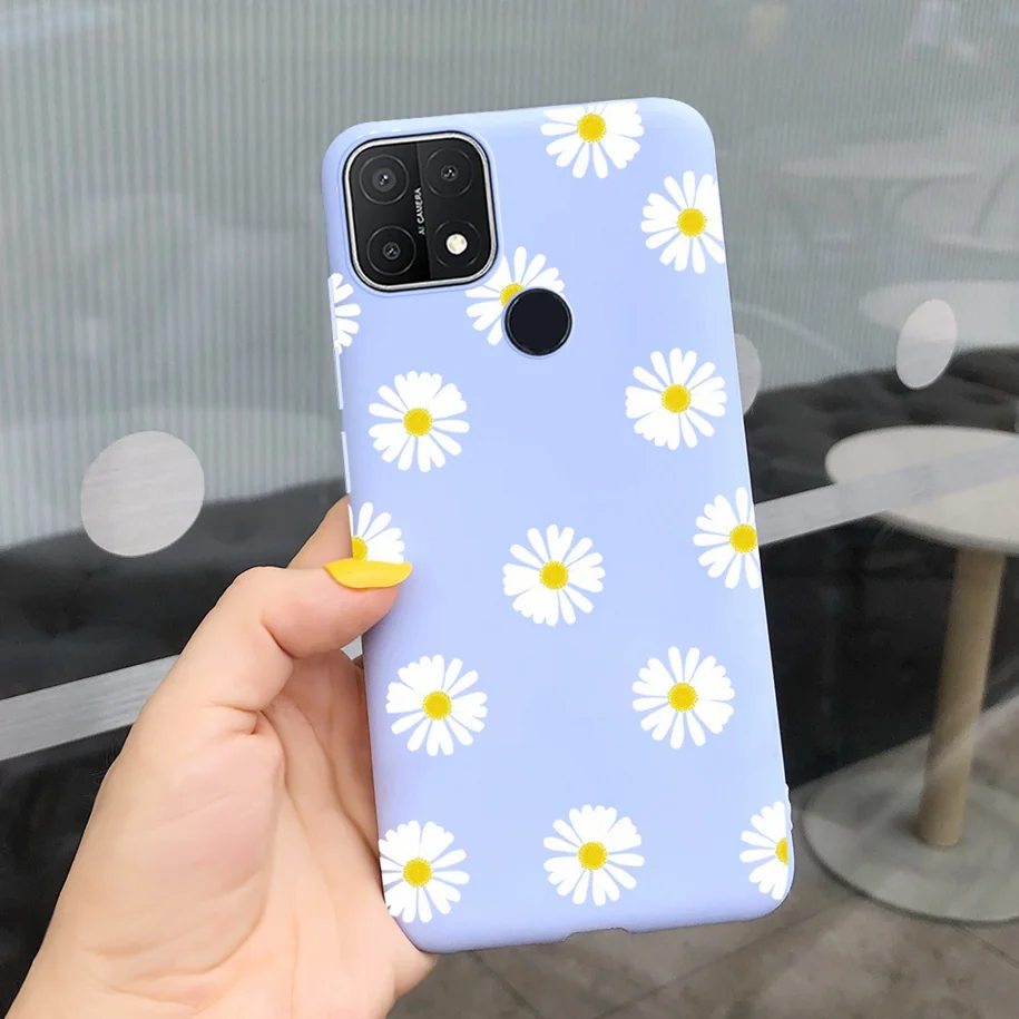 cases for oppo For Oppo A15 Case Oppo A15s Cover 6.52" Silicone Cute Daisy Sunflower Soft Back Cover For OppoA15 CPH2185 A 15 A 15s Phone Cases casing oppo Cases For OPPO