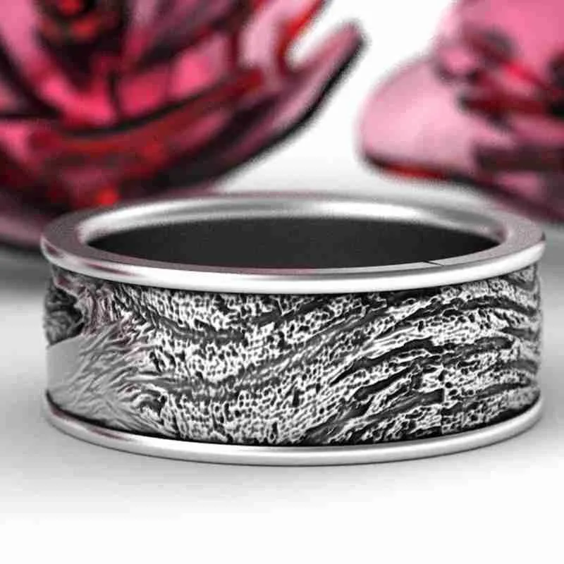 Кольцо в стиле панк серебряного цвета с совой и головой волка для мужчин женщин