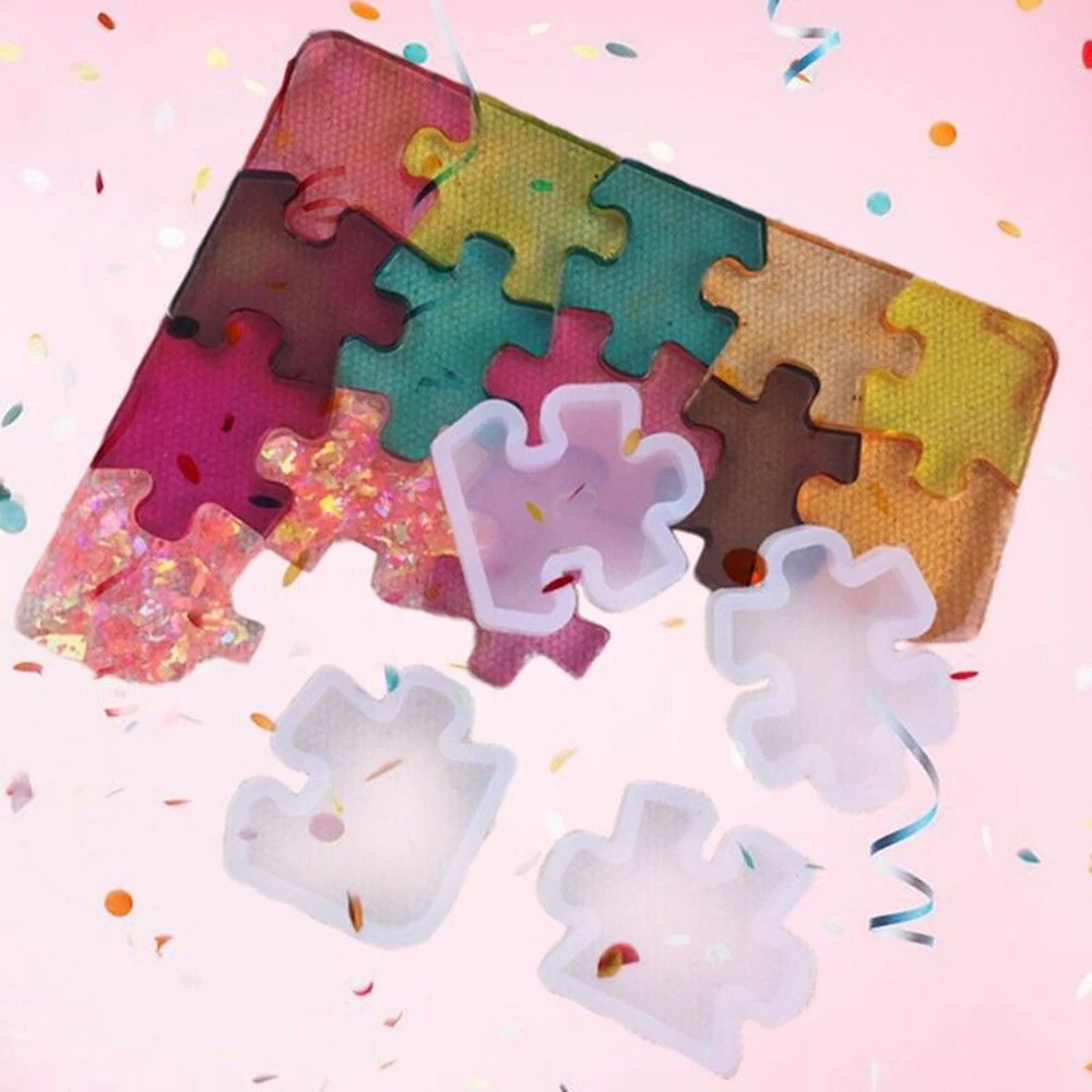 Jigsaw Puzzle Mould Silicone Resin Mold DIY Tool Home Mixed Handmade