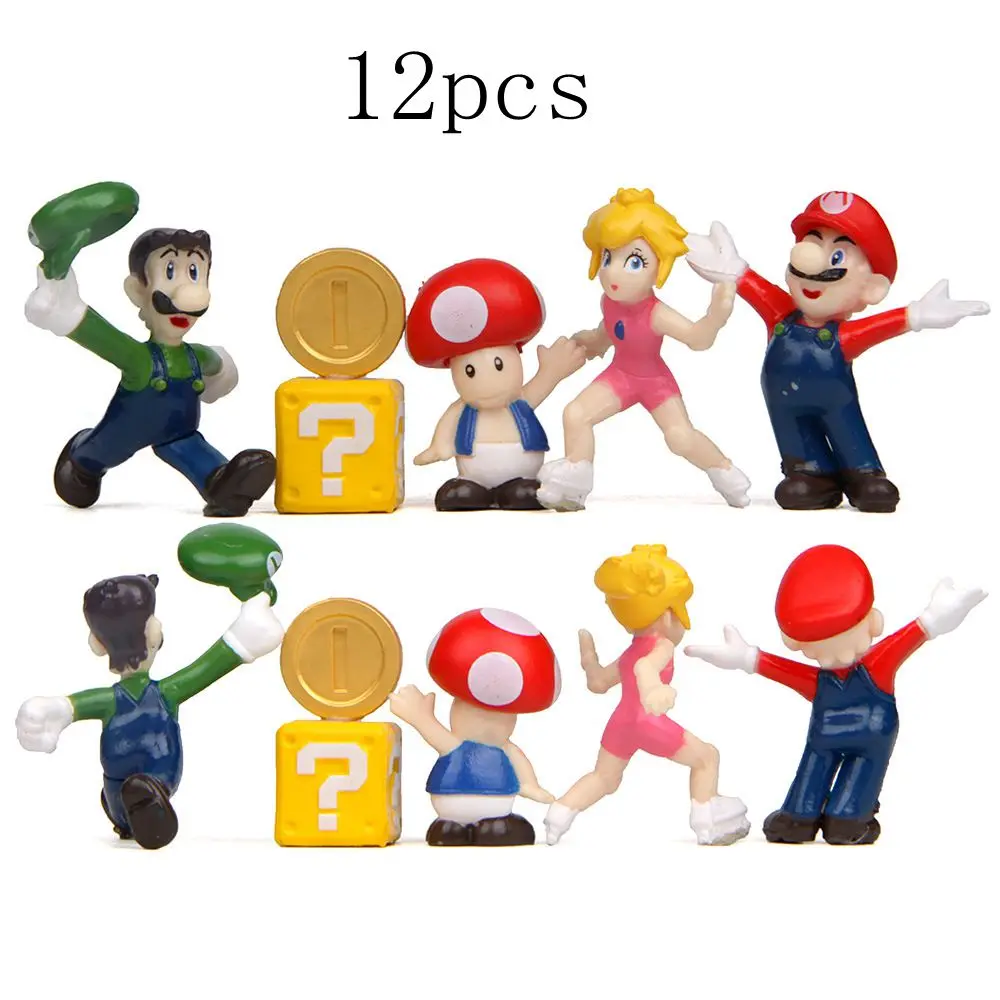 12pcs 32 шт./компл. мини 2-6 см Супер Марио фигурка Bros Коллекционная модель фигурка принцесса гриб детский подарок - Цвет: 12pcs