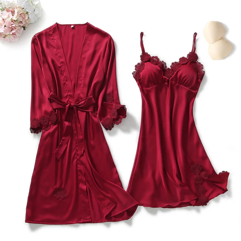 Women Nightgown Women Bathrobe Sleepwear Sets 2 Pieces