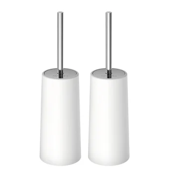 

HOMEMAXS 2 PCS Toilet Brush and Holder Set Good Grip Compact Modern Design Toilet Bowl Cleaner Brush Set for Bathroom(White)