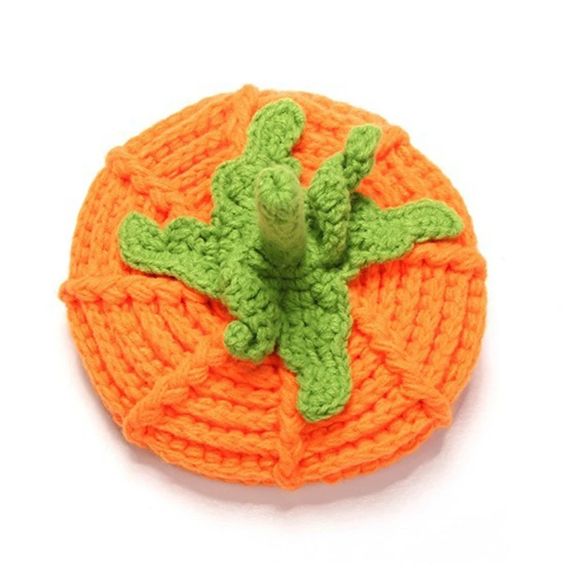 Cute Baby Boys Girls Winter Spring Autumn Hat Newborn Baby Cute Pumpkin Cap Knit Hat Halloween Costume Photography Prop