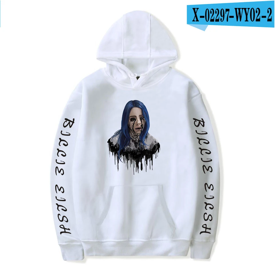 As picture Новая популярная модная Толстовка Billie Eilish, женская и Мужская толстовка, пуловер на осень и зиму для мальчиков и девочек, удобное белое пальто - Цвет: As picture