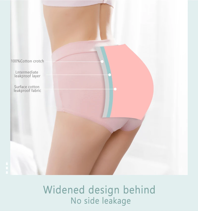 Female Physiological Pants Leak-Proof Menstrual Panties Women Underwear Period Panties Cotton Health Seamless V-shaped Briefs